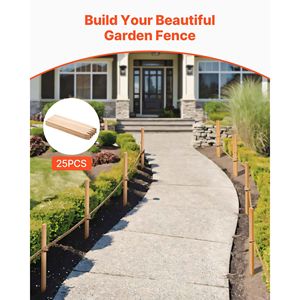 25 Pezzi Picchetti in Legno di Abete a Punta Affilata 24 x 0,5 x 1,5 cm per Giardino, Paletti in Legno per Rilevamento e Livellamento, per Recinzioni, Tralicci e Cancelli - Product Image 3