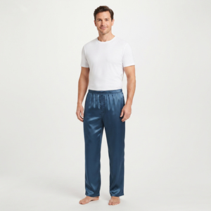 Vêtements de nuit légers avec poches latérales, vêtements décontractés d'été, pantalon de pyjama pour homme, vêtements de nuit en satin de soie de haute qualité - Product Image 6
