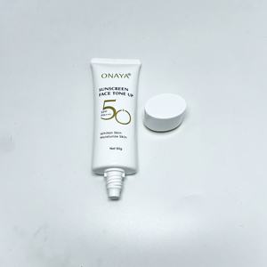 Export Quality Gold Plated Screw Cap Hot Stamping Silk Printing Unique White PE Plastic Tube Packaging Cosmetics <b>Sunscreen</b> Cream - Product Image 4