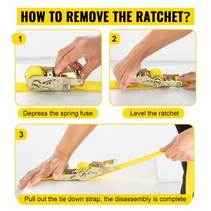 Set di 18 Cinghie a Cricchetto E-Track 5x38 cm, Resistenza 4400 LBS, Nastro in Poliestere con Attacco a Molla, Accessori per Controllo Carico - Product Image 5