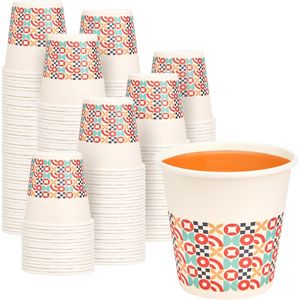 Confezione da 100 bicchieri di carta usa e getta da 3 oz con bordo arrotolato, piccoli bicchieri da bagno per ospiti, per il lavabo - Product Image 1