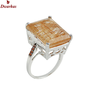 Most popular design classic 925 sterling silver red rutile gemstone <b>rings</b> <b>cheap</b> price ready stock - Product Image 4