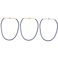 Bijoux vintage, design classique et romantique, or blanc 18 carats, saphir bleu ovale de haute qualité, serti de griffes, collier à chaîne unisexe