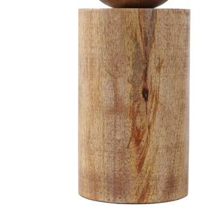 Porte-bougie décoratif en bois avec accent sphérique en métal, support de bougie moderne pour table, décoration de salon, lot de 2 - Product Image 5