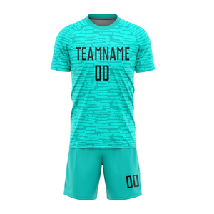 Uniforme de Fútbol Personalizado, 100% Poliéster, Secado Rápido, Transpirable, Conjunto de Camiseta y Pantalones Cortos, Nombre del Equipo Personalizado, para Hombres y Mujeres, Entrenamiento de Equipo - Product Image 1