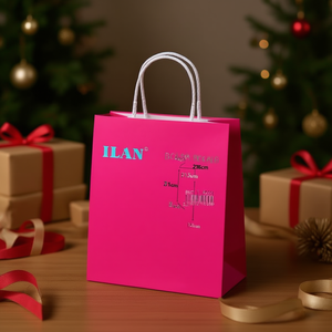 Sacchetto regalo in carta Ilan 21x15x8cm colore rosa per regali - Product Image 2