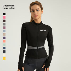 Solid Color Gym Fitness <b>Jacket</b> Yoga With Pockets Morning <b>Workout</b> White Yoga <b>Jacket</b> Quick-Dry Slim Yoga <b>Jacket</b> - Product Image 1