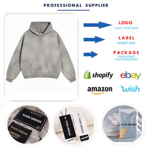 Sudadera con Capucha Extra Grande de Alta Calidad, 500 g/m², con Logotipo Personalizado, Hombros Caídos, Unisex, Negra, Gruesa, para Hombre - Product Image 4
