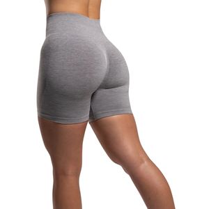 Shorts Deportivos de Cintura Alta para Mujer, Color Gris Jaspeado, Elásticos, de Compresión, para Entrenamiento, Fitness, Yoga, Ropa Deportiva - Product Image 2