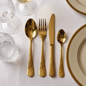 Warm Toned Elegant Stainless Steel Cutlery Set Flatware Set Eco-Friendly Premium Quality for Party and Housewarming Gifts - Product Image 3