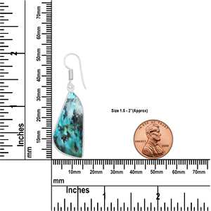 Pendientes Colgantes de Plata Chapada en Plata con Crisocola Multiforma, Hechos a Mano, Azules, de Joyería Fina para Mujer, Regalo para Fiesta o Mamá - Product Image 3