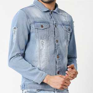 Modern Men Jeans Jacket Slim Fit Outerwear Casual Clothing with Pockets and <b>Button</b> Closure Winter Jacket - Product Image 4