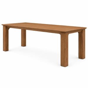 Mesa de Comedor Moderna de Madera de Teca Sólida con Patas Cuadradas Biseladas |   Juego de Comedor de Lujo Europeo Hecho a Mano para Apartamento - Product Image 2