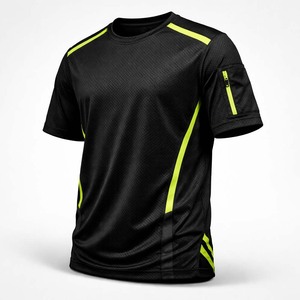 Camiseta Deportiva para Hombre, de Secado Rápido, Transpirable, con Detalles en Neón, para Entrenamiento en Gimnasio - Product Image 1