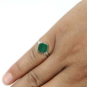 Minimalist Malachite Gemstone Bohemian <b>Ring</b> Perfect Anniversary Or Birthday Gift For Women <b>Crafted</b> From 925 Sterling Silver - Product Image 2