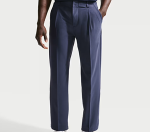 Pantalones Formales Plisados Azul Marino para Hombre, Cintura Alta, Corte Recto, Antiarrugas, Tela de Poliéster, para Otoño - Product Image 4