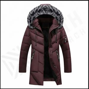 Color sólido de los hombres Casual grueso cálido Streetwear chaqueta de bombardero de moda de invierno prendas de vestir a prueba de viento impermeable lona Nylon Logo frontal - Product Image 2