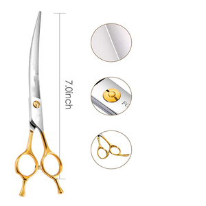 Hot Selling Pet Grooming Curved <b>Scissor</b> Stainless steel Shear for <b>Dog</b> Cat Grooming - Product Image 3