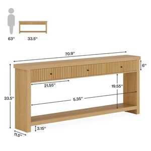 Stylish Rectangular <b>Sofa</b> <b>Table</b> with Storage Main Console and Foyer <b>Table</b> Set - Product Image 5