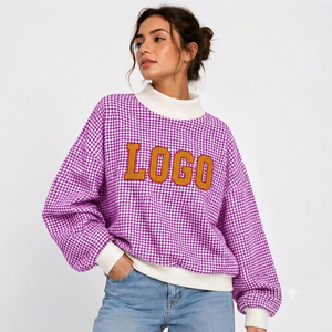 Women Oversized <b>Mock</b> <b>Neck</b> Slouchy Pullover Sweatshirt Soft Cozy Casual Streetwear <b>Top</b> Front for Weekend Wear Daily Comfort Style - Product Image 1