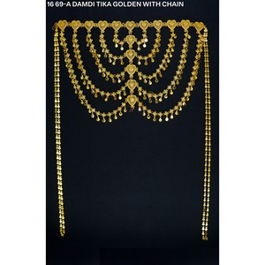 Bijoux de tête Damdi Tika plaqués or pour femmes, style Dubaï, multi-chaînes, bijoux de front pour femmes, style arabe Damdi. - Product Image 1