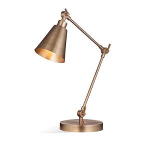 โคมไฟตั้งโต๊ะทองเหลืองสไตล์วินเทจพร้อมตัวโคมสลักลาย โคมไฟตกแต่งภายในแบบราชวงศ์ - Product Image 4