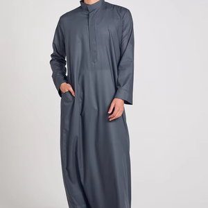 Wholesale <b>Men</b> <b>Thobes</b> Manufacturer OEM Services Summer Modern 2024 Embroidered Islamic Thobe Jubbah <b>for</b> <b>Men's</b> - Product Image 3