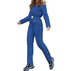 Women's Winter Ski Suit One Piece Hooded Fur Collar Snowsuit Waterproof Insulated Snowboard Jumpsuit Outdoor Sports Ski <b>Coat</b> - Product Image 3