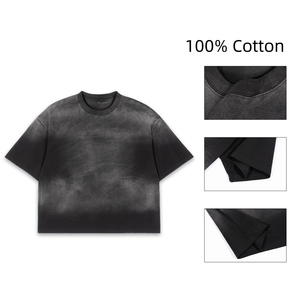 Camiseta para Hombre 2026 con Logotipo Personalizado, Último Diseño, 100% Algodón, Estilo Vintage, Color Personalizado con Efecto Desgastado por el Sol, Venta al Por Mayor - Product Image 3