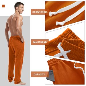 Pantalon homme mi-long coupe droite décontractée, couleur unie, très extensible, style décontracté quotidien, coupe ample et large pour l'automne - Product Image 4
