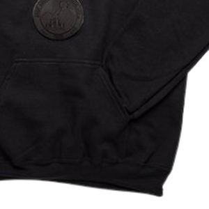 Sweat à capuche noir JJOA à manches longues avec imprimé graphique lettres audacieuses, poche kangourou, coupe décontractée pour le quotidien - Product Image 5
