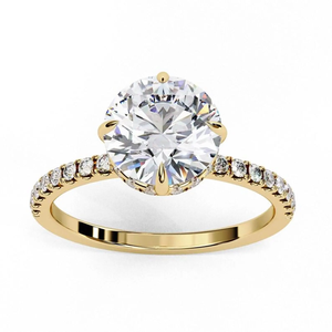 Bague de fiançailles en diamant de laboratoire de 2,00 ct, luxe, plaqué or 18 carats, taille brillant ronde, certifiée IGI - Product Image 3