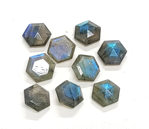 Lote al por mayor de piedras de labradorita natural de calidad AAA, forma hexagonal, piedra brillante para la fabricación de joyas. - Product Image 3