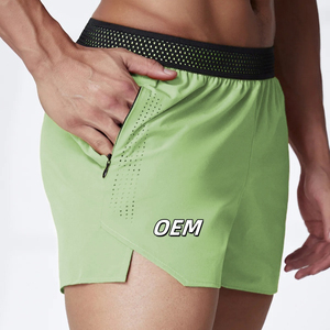 Shorts de course et de sport pour homme, haute qualité, séchage rapide, respirants, légers, avec taille élastique et poche zippée - Toutes saisons - Product Image 1