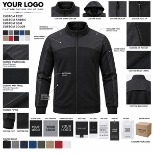 Custom Men's <b>Racer</b> <b>Jacket</b> Full Zip Stand Collar Nylon Polyester Woven Panel Sporty Style Breathable Autumn Wear - Product Image 2