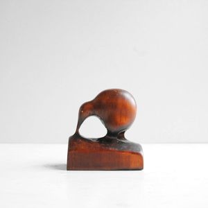 Natural Wooden Kiwi Bird Ornament For Home Decor <b>Shelf</b> Accent And <b>Rustic</b> Interior Display Styling - Product Image 1