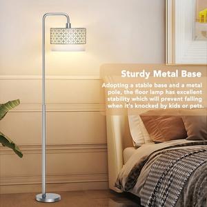 Lámpara de Pie Moderna con Arco Negro y Pantalla de Vidrio para Diseño de Sala de Estar Contemporánea - Product Image 5