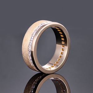 Geometric Eternity Band <b>Ring</b> 10K <b>Gold</b> 18K Plated IGI Certified Lab Grown Diamond Princess Cut Channel Setting Unisex <b>Cocktail</b> - Product Image 2