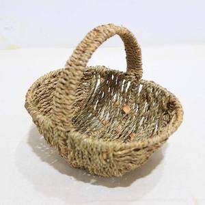 Cesta de Regalo Ovalada Tejida de Seagrass Rústico Orgánico con Asa, Ecológica, Ligera y Transpirable para Almacenamiento - Product Image 4