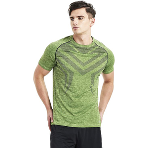 Men's Sporty Short Sleeve T-<b>Shirt</b> With Striped Pattern Quick Dry Knitted 100% Polyester O-Neck Slim Fit Regular Length - Product Image 3