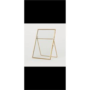 Cadre photo flottant de luxe en métal doré et verre, support de poster minimaliste en laiton pour table, décoration de mariage et de maison, vente en gros - Product Image 1