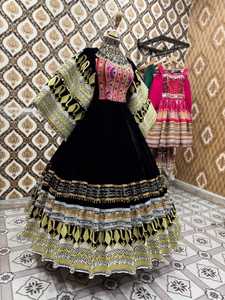 Vestido Tradicional Afgano Kuchi Pathani Maxi de Chifón con Encaje y Cachemira, Ecológico, Bordado, Transpirable para Mujer - Product Image 2