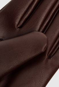 Brown Leather <b>Gloves</b> With Buckle Strap Wrist Length Unlined Thermal Casual <b>Winter</b> Wear - Product Image 5