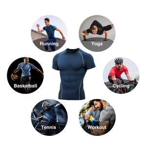Diseña tus propias camisetas de compresión para hombre, manga corta, de secado rápido, UPF 50+, protección solar, rashguards para natación, gimnasio, camisetas ajustadas. - Product Image 6