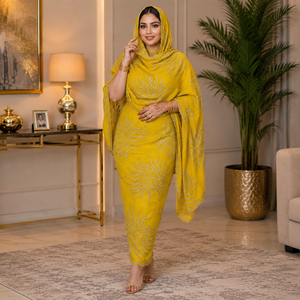 Tissu en voile de coton brodé |   Tissu traditionnel soudanais Toub 100% coton pour femmes, pour les mariages, les fêtes et les tenues culturelles - Product Image 2