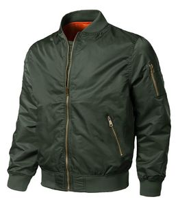 Chaqueta Bomber para Hombre, Cuello Alto, Cierre de Cremallera, Estilo Casual, Corte Regular, 100% Poliéster, Color Sólido, para Otoño - Product Image 4