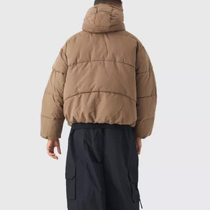 OEM Custom Embroidered Warm Thicken Hooded Puffer Jacket Quilted <b>Padded</b> Detachable Hood Puffer <b>Coat</b> Jacket - Product Image 2