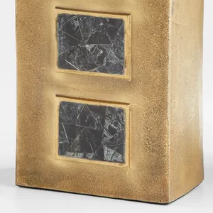 Coastal Iron Tabletop Vase with <b>Black</b> Mosaic Inlays Handmade Eco-Friendly Metal for Interior Design Christmas - Product Image 5