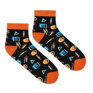 New Custom Design Unisex Adult Cotton Geometrical <b>Socks</b> Light Blue <b>Black</b> Trim Digital Print Breathable Holiday Designs - Product Image 1