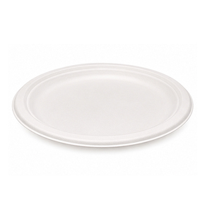 Plato Desechable de Bagazo Blanco Resistente de 9 Pulgadas, Biodegradable, Compostable, Apto para Microondas, para Fiestas y Catering - Product Image 2